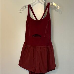 Free People Movement Righteous Runsie Burgundy one piece